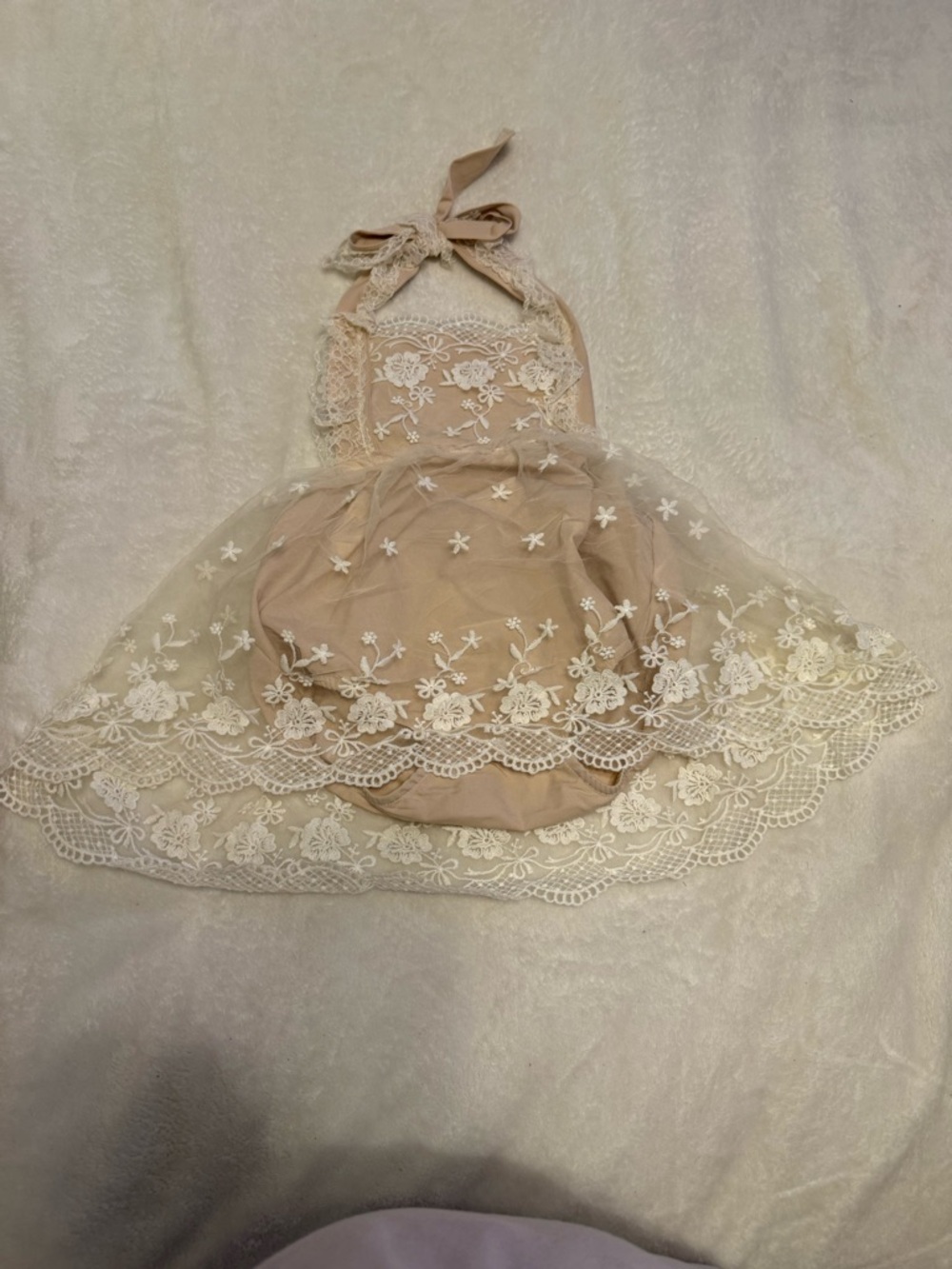 SHEIN Blush and Cream Tulle Dress